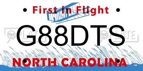 G88DTS North Carolina License Plate
