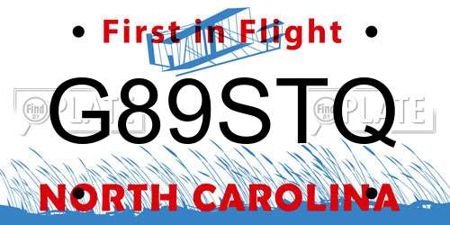G89STQ North Carolina License Plate