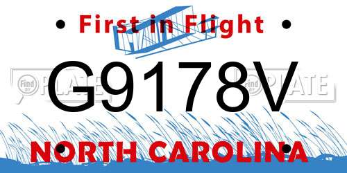 G9178V North Carolina License Plate