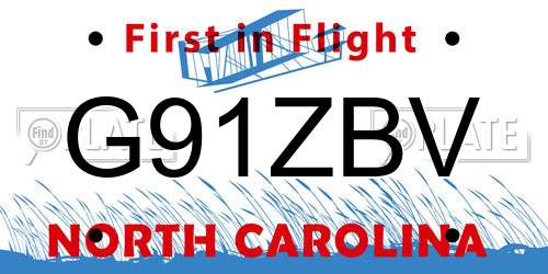 G91ZBV North Carolina License Plate