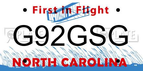 G92GSG North Carolina License Plate