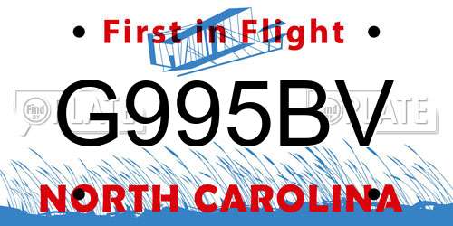 G995BV North Carolina License Plate