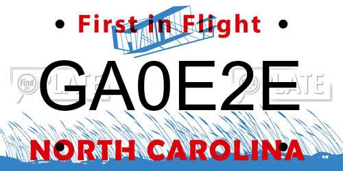 GA0E2E North Carolina License Plate