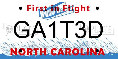 GA1T3D North Carolina License Plate