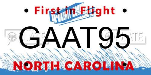 GAAT95 North Carolina License Plate