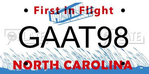 GAAT98 North Carolina License Plate
