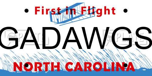 GADAWGS North Carolina License Plate