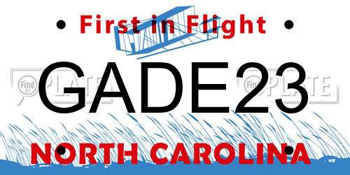 GADE23 North Carolina License Plate