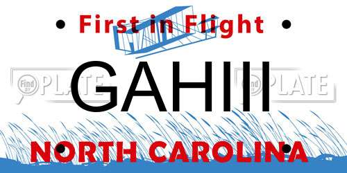 GAHIII North Carolina License Plate