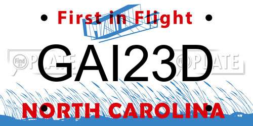 GAI23D North Carolina License Plate