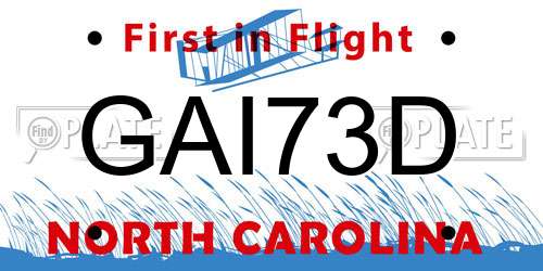 GAI73D North Carolina License Plate