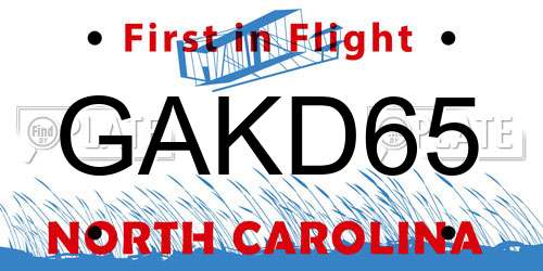 GAKD65 North Carolina License Plate