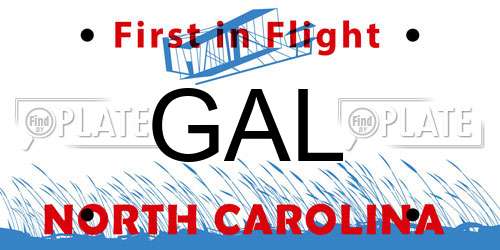 GAL North Carolina License Plate