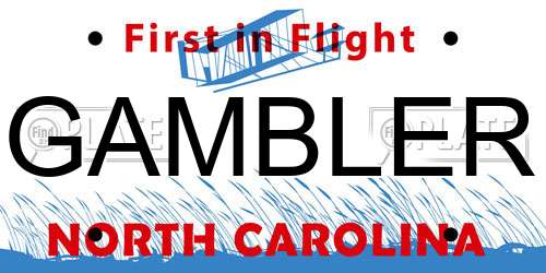 GAMBLER North Carolina License Plate