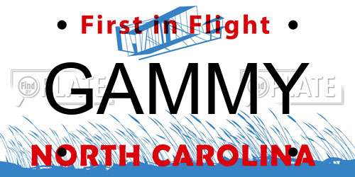 GAMMY North Carolina License Plate