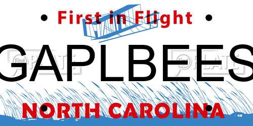 GAPLBEES North Carolina License Plate