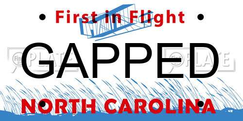 GAPPED North Carolina License Plate