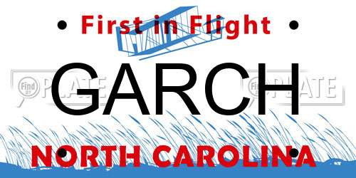 GARCH North Carolina License Plate