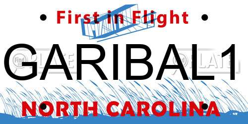 GARIBAL1 North Carolina License Plate