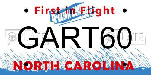GART60 North Carolina License Plate