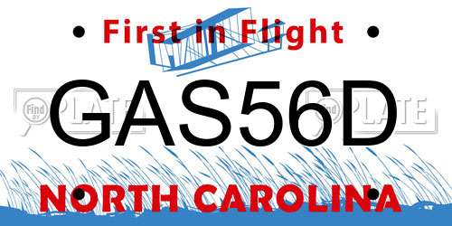 GAS56D North Carolina License Plate
