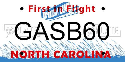 GASB60 North Carolina License Plate