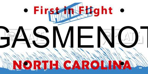 GASMENOT North Carolina License Plate