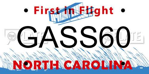 GASS60 North Carolina License Plate