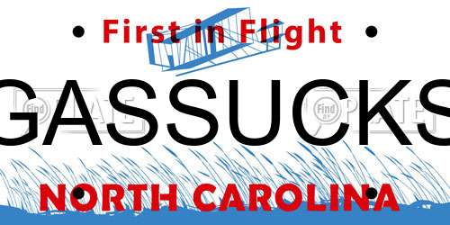 GASSUCKS North Carolina License Plate