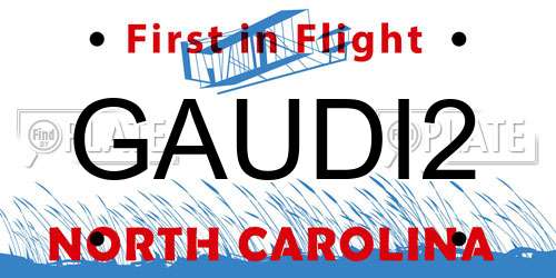 GAUDI2 North Carolina License Plate
