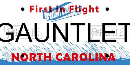 GAUNTLET North Carolina License Plate