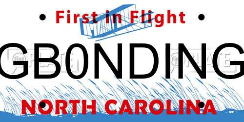 GB0NDING North Carolina License Plate