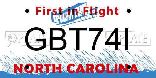 GBT74I North Carolina License Plate