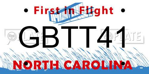 GBTT41 North Carolina License Plate