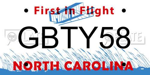GBTY58 North Carolina License Plate