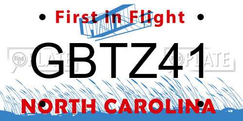 GBTZ41 North Carolina License Plate