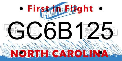 GC6B125 North Carolina License Plate
