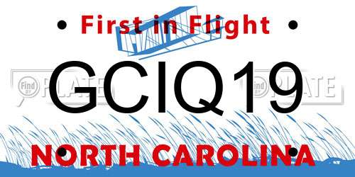 GCIQ19 North Carolina License Plate
