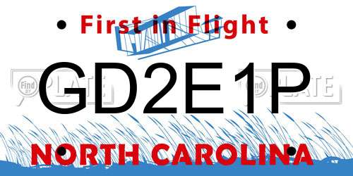 GD2E1P North Carolina License Plate