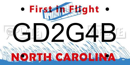 GD2G4B North Carolina License Plate