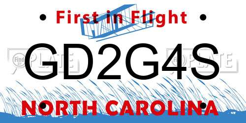 GD2G4S North Carolina License Plate