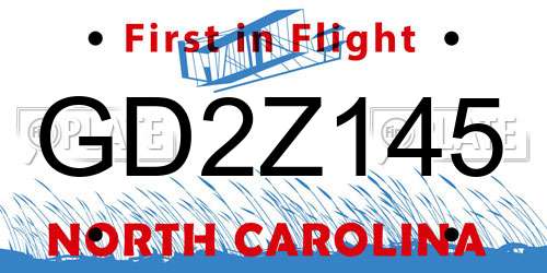 GD2Z145 North Carolina License Plate