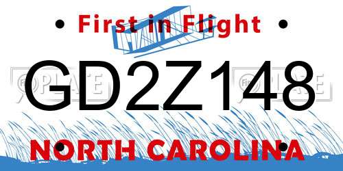 GD2Z148 North Carolina License Plate