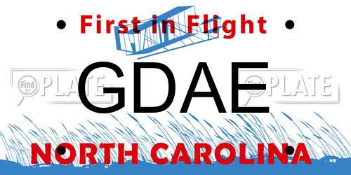 GDAE North Carolina License Plate