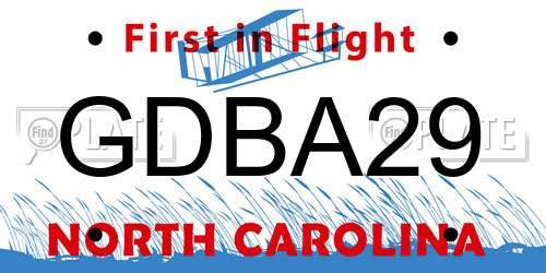GDBA29 North Carolina License Plate