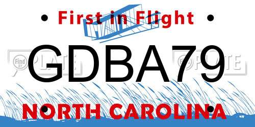 GDBA79 North Carolina License Plate