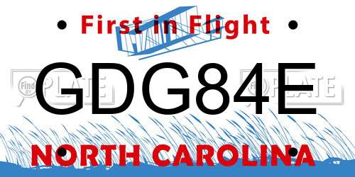 GDG84E North Carolina License Plate