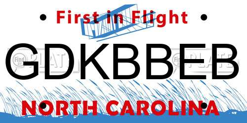 GDKBBEB North Carolina License Plate