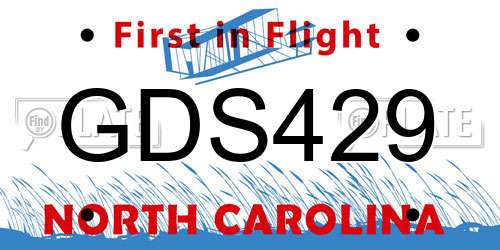 GDS429 North Carolina License Plate