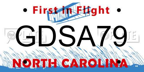 GDSA79 North Carolina License Plate